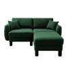 Boucle 2-Seater Loveseat L-Shaped Sectional Sofa with Shell Armrests & Ottoman - 3 of 4