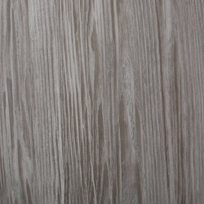 Gray and Black Round Wood and Metal Coffee Table