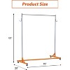 Acekool Z-Shape Garment Rack on Wheels, Orange or Black Base, Silver Poles, 2 Dust Covers, for Retail Display or Closet Storage - 3 of 4