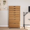 vidaXL MOSS 8-Drawer Chest with Wheels, Solid Pinewood - 3 of 4
