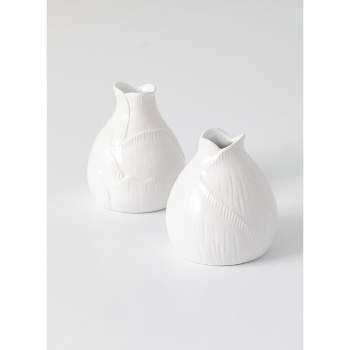 Sullivans Set of 2 White Bud Vase 4.5"H White