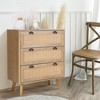 Captiva Designs Boho Rattan Nightstand Dresser Cabinet with Natural Rattan Drawer for Entryway, Living Room, Closet - 2 of 4