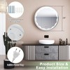 Costway 24'' Dimmable Bathroom Wall Mirror Makeup Mirror with  3-Color LED Lights&Anti-Fog - 3 of 4