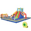 Outsunny 6 in 1 Kids Inflatable Bounce House with Slide, Pool, Climbing Wall, Water Cannon, Basketball Hoop, Football Stand for 3-8 Years Old - 4 of 4