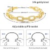 14K Gold Plated Adjustable Open Cuff Bracelet Flat Hollow Butterfly Cubic Zirconia - 2 of 4