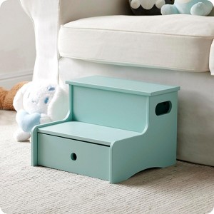 Kings Brand Furniture Wooden Toddler Step Stool for Kids with Storage for Bedroom, Bathroom, Kitchen - 1 of 4