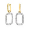 Ross-Simons 2.40 ct. t.w. White Topaz Paper Clip Link Hoop Drop Earrings in 18kt Gold Over Sterling - 3 of 4