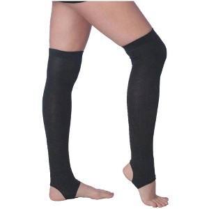 Tipi Toe Womens Stirrup Socks Over the Knee - Charcoal Color Pattern - Stretchable Women's Stockings Workout socks - 1 of 1