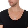 14k White Gold 1.4" Classic Square Edged Cross Charm Pendant with optional Adjustable Chain Necklace - 2 of 4