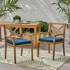 2-Piece Acacia Wood Outdoor Dining Chairs with Water-Resistant Cushions – Perfect for Patio, Garden, and Poolside-Coolbibila - 2 of 4