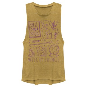 Juniors Womens Lost Gods Halloween Witchy Things Festival Muscle Tee - 1 of 4