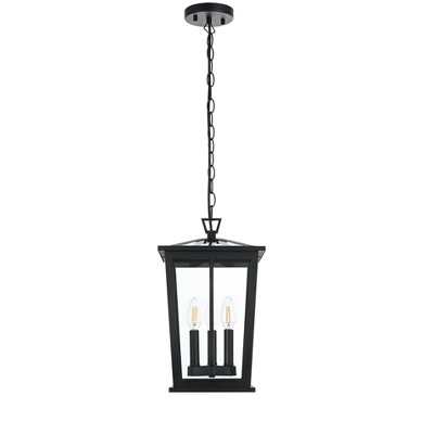 Elegant Lighting Cayman 9.5 Inch Outdoor Pendant in Black