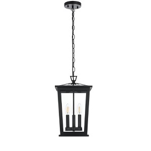 Elegant Lighting Cayman 9.5 Inch Outdoor Pendant in Black - 1 of 4