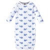 Hudson Baby Infant Boy Cotton Long-Sleeve Gowns 3pk, Blue Whales, 0-6 Months - 2 of 4