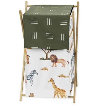Image of Sweet Jojo Designs Boy or Girl Gender Neutral Unisex Laundry Hamper Jungle Animals Multicolor