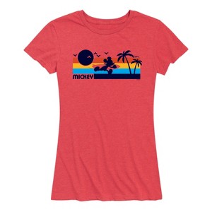 Women's - Disney - Mickey Sunset Pattern Short Sleeve Graphic T-Shirt - 1 of 4