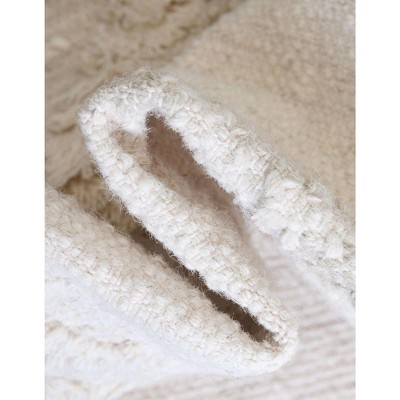 Ivory Geometric Handmade Wool Area Rug