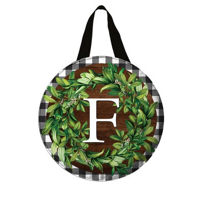 Briarwood Lane Everyday Burlap Door Hanger 18x12 Wreath Monogram Letter F Door Hanger