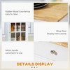 HOMCOM 27" Rolling Kitchen Island Cart with Drawer and Glass Door Cabinet, Kitchen Trolley with Adjustable Shelf and Towel Rack, White - 3 of 4