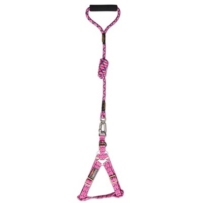 Dog Helios 'Surfside' Adjustable Dog Harness and Leash Pink
