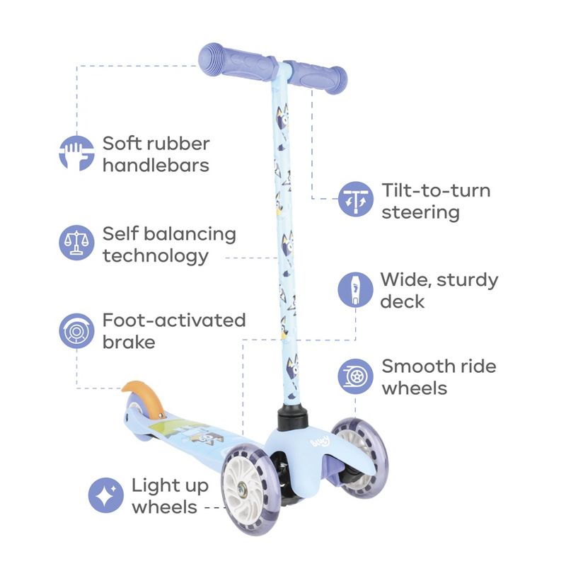Bluey Tilt/Turn Scooter with Light Up Wheels, 2 of 12