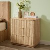 GlasFlength Decorative Storage Cabinets Modern Chest of Drawers Curved Wave Design Chic Organizes Sundries for Bedroom, Beige, 27.6"*15.75"*27.4" - 2 of 4