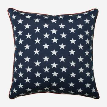 25" Outdoor/Indoor Floor Pillow Macey Americana Blue - Pillow Perfect