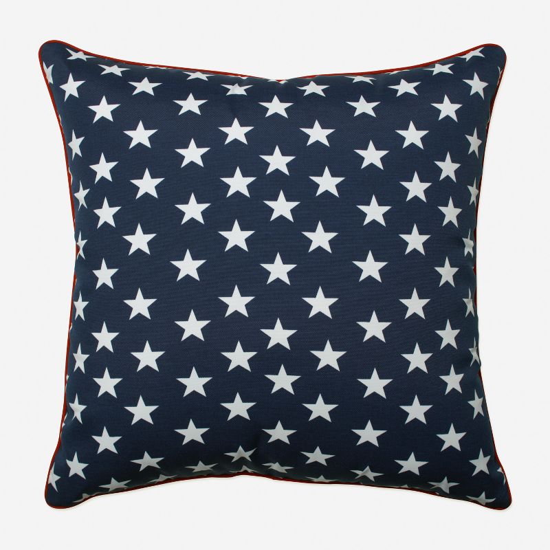 25&#34; Outdoor/Indoor Floor Pillow Macey Americana Blue - Pillow Perfect, 1 of 8