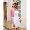 Clearlove Women’s Elegant 3/4 Sleeve Cropped Cardigan Boho Lace Knit Cover-Up Lightweight Summer Wrap - 4 of 4