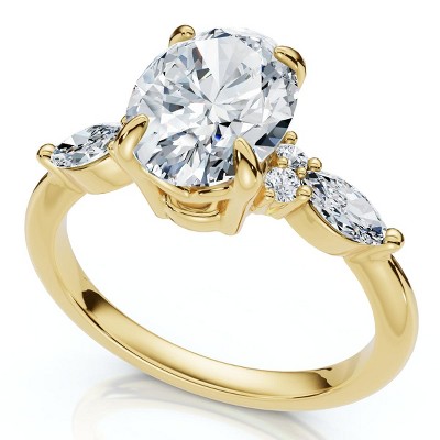 Pompeii3 1 3/4Ct Oval Diamond Nadia Engagement Ring 14k Gold or Platinum Lab Created