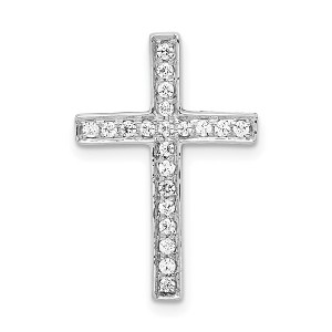 Black Bow Jewelry 14k White Gold & Diamond Latin Cross Slide Pendant - 1 of 4