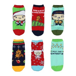 National Lampoon Christmas Vacation Adult Merry Clarksmas 5-Pack Ankle No-Show Socks For Men And Women Multicoloured - 1 of 4