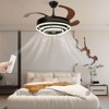 YIYIBYUS Modern Retractable 42In Ceiling Fan Light with Remote Control, Black - 3 of 4
