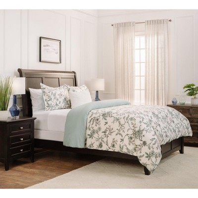 Sage Green French Toile Microfiber Duvet Cover Set