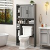 Over The Toilet Storage Cabinet with Barn Door, Home Space-Saving Toilet Rack - 4 of 4
