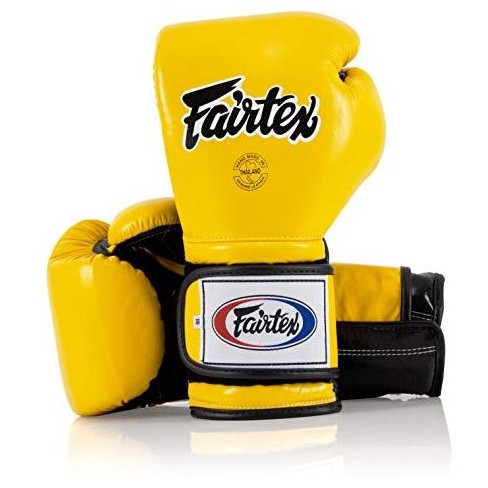 Fairtex BGV9 Mexican Style Yellow Black Piping Muay Thai Boxing Glove - Heavy Hitter - image 1 of 4