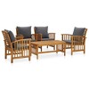 vidaXL Garden Lounge Set Dark grey, Natural wood Solid Acacia Wood Medium - 2 of 4