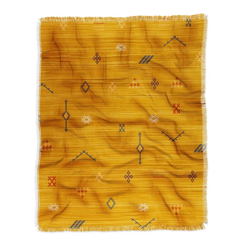 Becky Bailey Cactus Silk In Gold Woven Throw Blanket - Deny Designs, 1 of 3