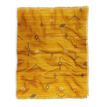 Becky Bailey Cactus Silk In Gold Woven Throw Blanket - Deny Designs