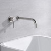 Sumerain Bathtub Faucet Brushed Nickel Wall Mount Tub Faucet Single Left-Handed Handle,  Brass Valve - 4 of 4