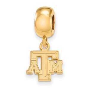 Black Bow Jewelry 14k Yellow Gold Plated Sterling Silver Texas A&M Aggies NCAA Bead Charm - 1 of 3