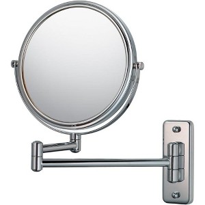 Aptations Mirror Image Double Arm Wall Mirror, 7.75-Inch Diameter, 1X and 5X Magnification - 1 of 4