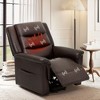 PU Leather Power Lift Recliner with Massage & Heat, Electric Chair with Thick Cushion for Living Room, Office, Bedroom (Dark Brown) - 3 of 4