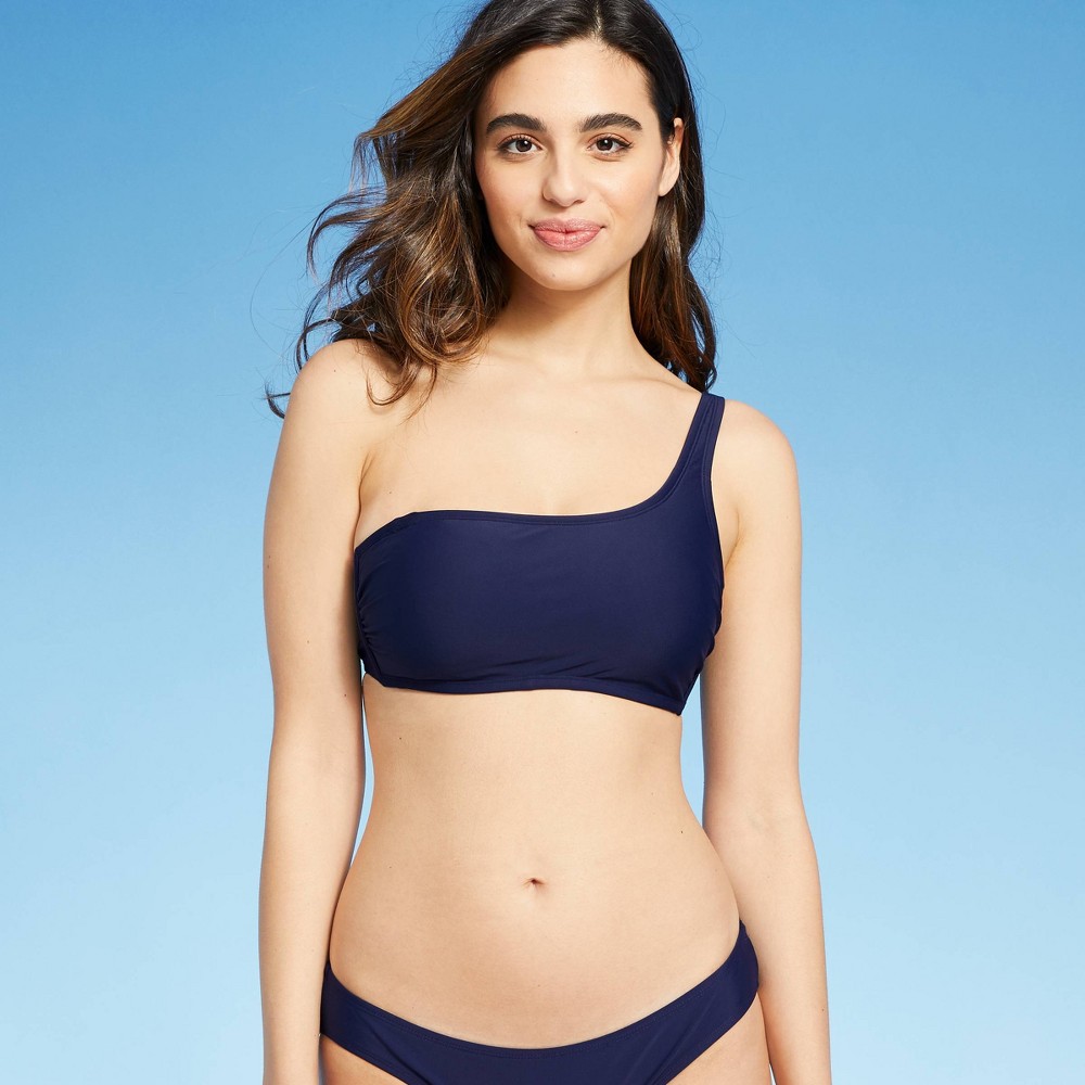 Size M (8/10) Women's Asymmetrical One Shoulder Bikini Top - Kona Sol Oxford Blue M