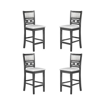 New Classic Furniture,Gia Gray Wood Counter Chair With Fabric Seat (Set Of 4)