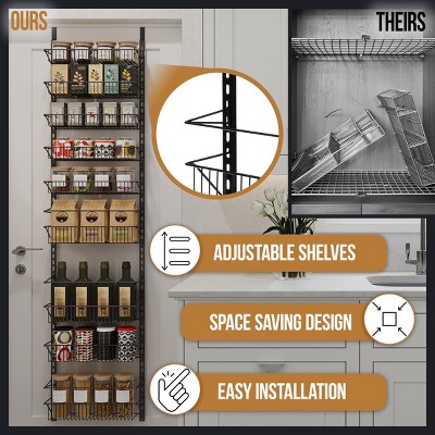 Home-Complete Over the Door Organizer - 9-Tier Hanging Wall Rack for Bathroom or Kitchen Organization - Pantry Organization and Storage by Home-Complete (Black) — фото 5