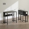 Folding Computer Desk, Foldable Desk with Storage Bag, Shelf and Wheels for Small Spaces, Home Office - 3 of 4