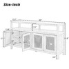 PAGED Bohemian Rattan Storage Cabinet with Adjustable Shelves, Push-to-Open Sideboard Cabinet, Ash Veneer Buffet Cabinet, Pantry Cabinet - 3 of 4