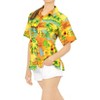 LA LEELA Hawaiian Shirts Womens Floral Summer Beach Party Blouses Shirt TShirts Short Sleeve Vacation Shirts Blouses for Women - 3 of 4