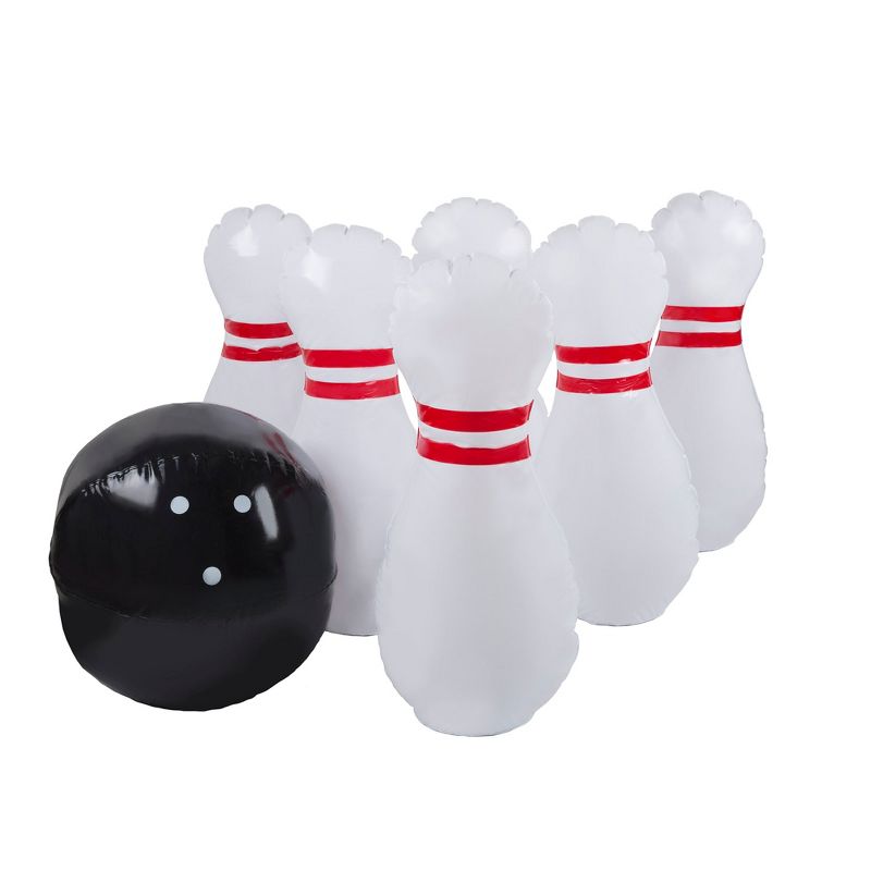 Toy Time Kids' Giant Inflatable Bowling Game Set With 6 Jumbo Pins for Indoor or Outdoor Use, 4 of 8